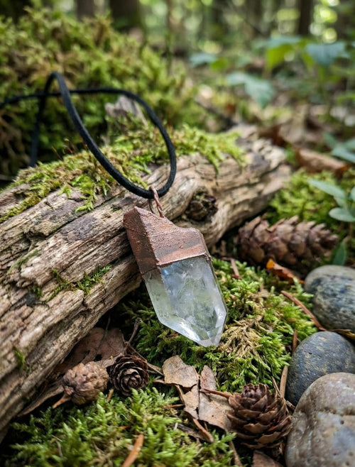 Amuleto Gemma - Cristal com Cobre Eletroformado