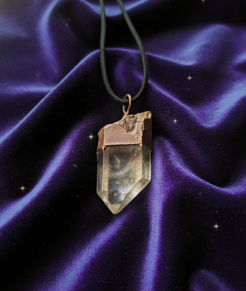 Amuleto Gemma - Cristal com Cobre Eletroformado